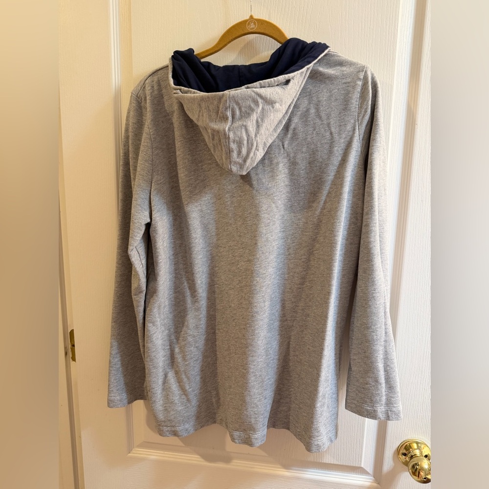 L.L. Bean Gray Hoodie with Navy Lining - Picture 6 of 7